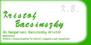 kristof bacsinszky business card